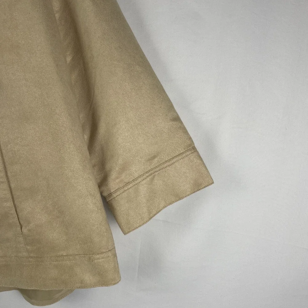 Coldwater Creek Shirt Jacket Shacket Women's Size 18W Beige‎ Snap Up Polyester